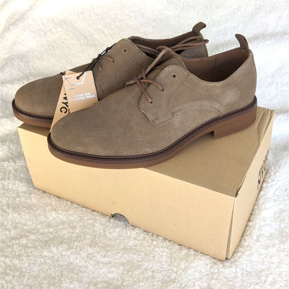 NEW- Madden NYC Leather Terry Dress Shoe, Size 8, Taupe